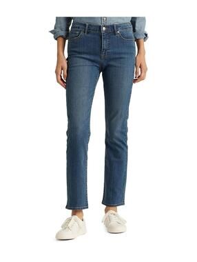 Lauren Ralph Lauren Women’s Medium Wash Mid-Rise Straight Leg Jeans, Size 8